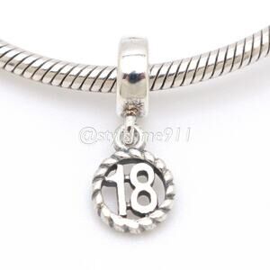 Authentic PANDORA Eighteen 18th Birthday Dangle - 790495